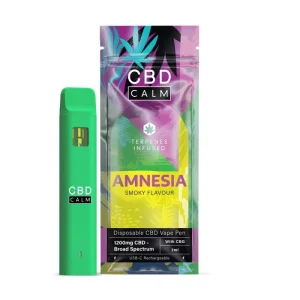 Amnesia – CBD Terpenes 1200mg Disposable Vape | CBD Calm